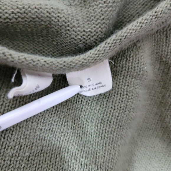 Anthro Moth S Catamaran Green Pullover Oversized Sweater Linen Split Side Hem - Picture 6 of 8